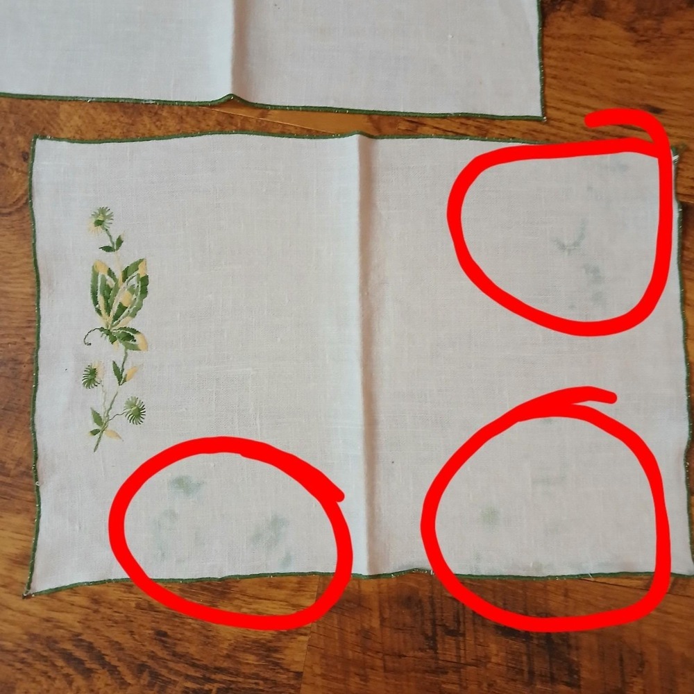 Vtg Linen Placemats Embroidered Butterfly Design Set of 8 16'' x 11'' W/Napkins - Picture 14 of 15